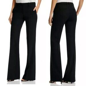 L.Theory Stretchy Black Wool Flare Dress Trousers Size 2